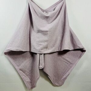 Hannah Rose Lilac Poncho Topper OS Cotton Cashmere Cowl Soft Girl Lagenlook